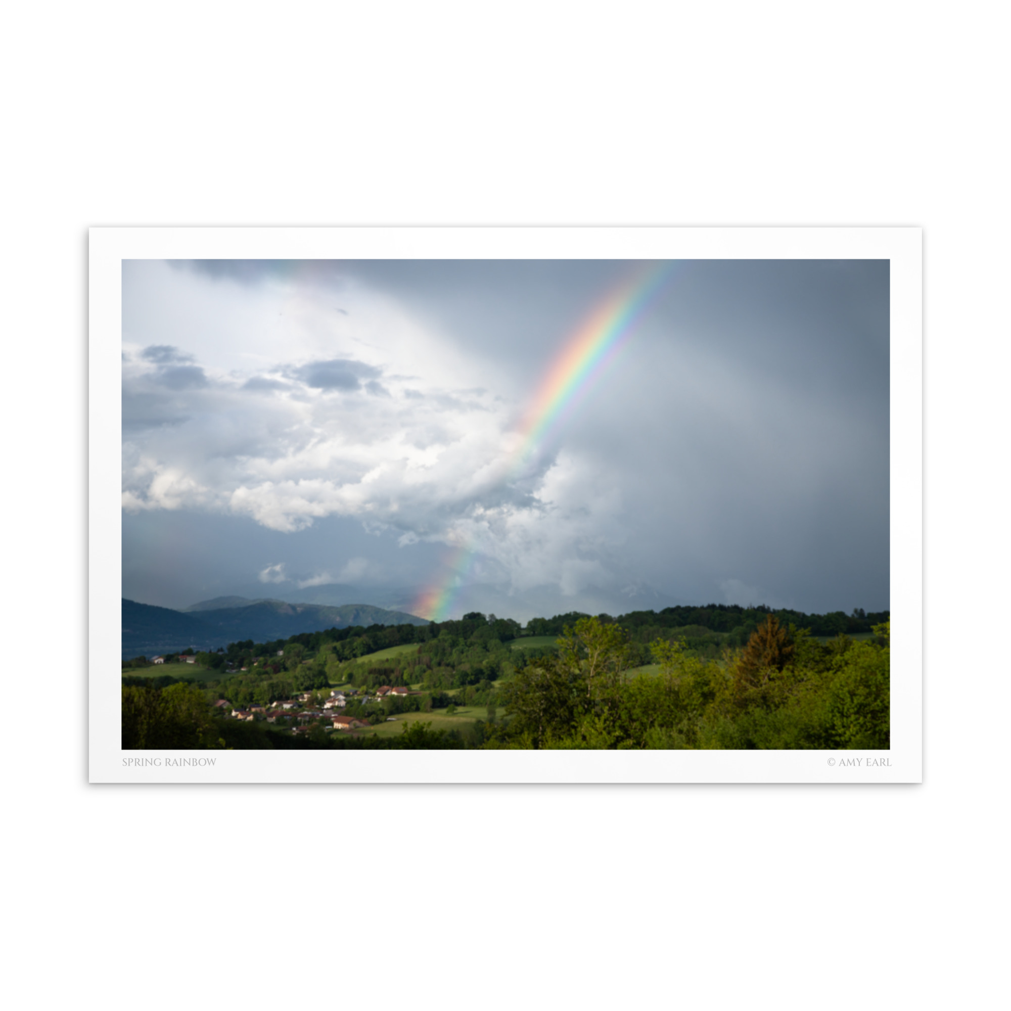 spring rainbow postcard